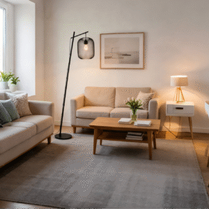 Black Steel Floor Light