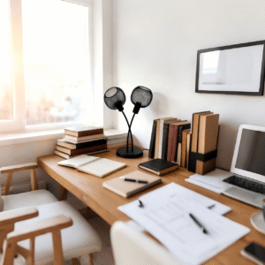 Black Steel 2-Light Table Light