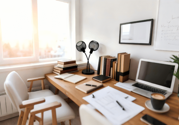 Black Steel 2-Light Table Light