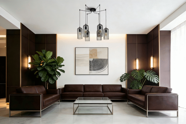 Black & Copper Steel 6-Light Pendant Light