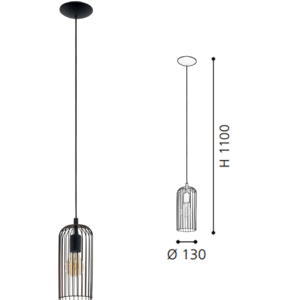 Black & Copper Steel Pendant Light - Image 2