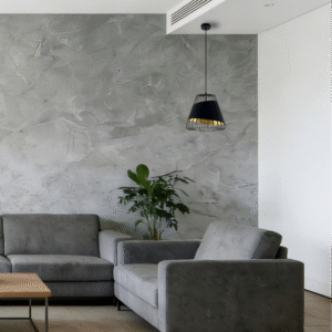 Black & Gold Steel-Fabric Pendant Light